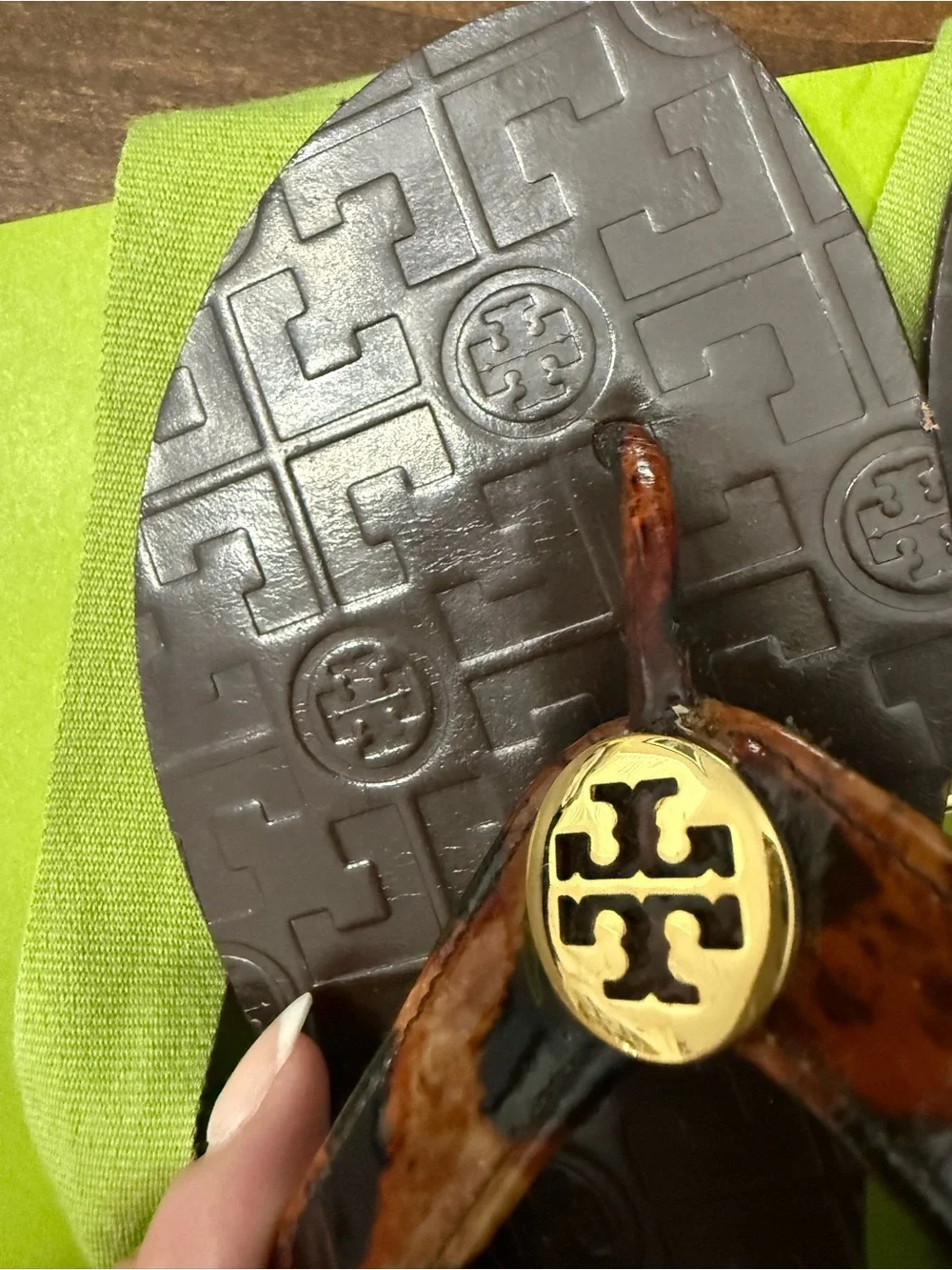Tory Burch Leopardt-Print Miller Thong Sandals with Gold Logo